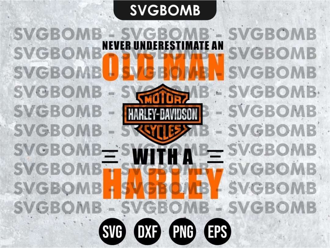 Harley Davidson SVG: Old Man With Harley