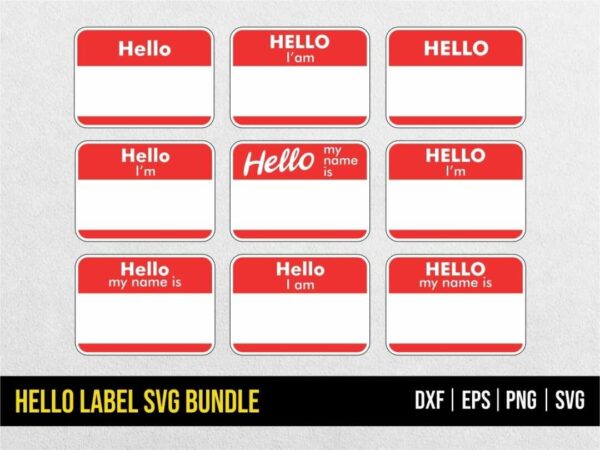 Hello Label SVG Bundle Vectorency Hello Label SVG Bundle