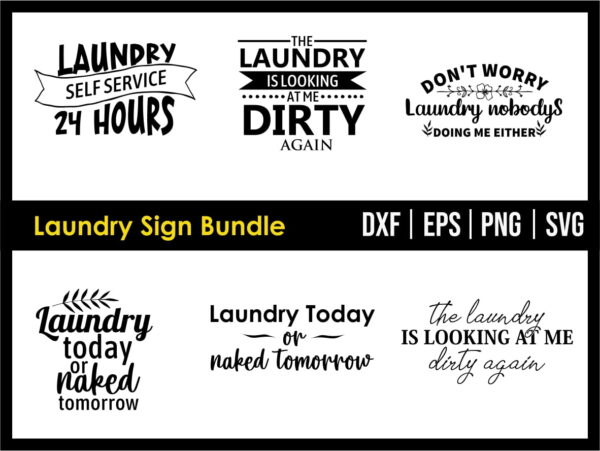 Laundry Sign Bundle 1 1 Vectorency Laundry Sign Bundle