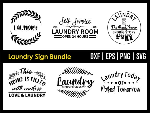 Laundry Sign Bundle 2 1 Vectorency Laundry Sign Bundle