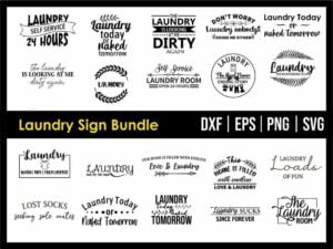 Laundry Sign Bundle SVG Cut File Cricut PNG