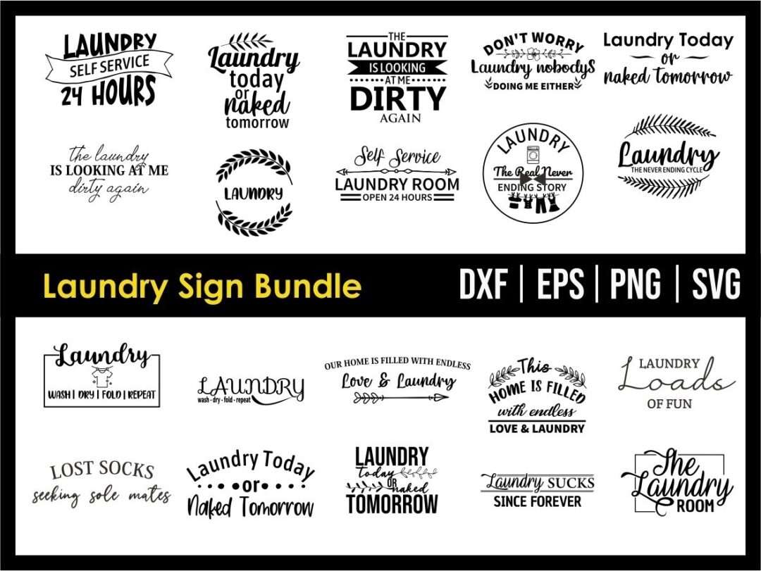 Download Laundry Sign Bundle Vectorency
