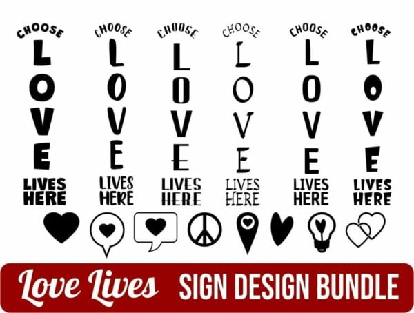 Love Lives Here Verticals Sign SVG Cut File Cricut