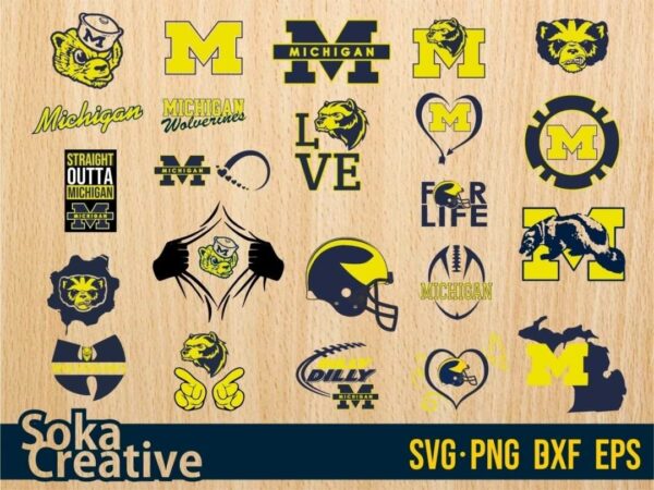Michigan Wolverines Football SVG Bundle Michigan Wolverines SVG Cricut