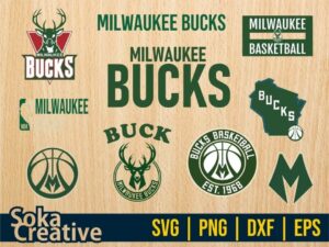 Milwaukee Bucks SVG Bundle Cut File EPS