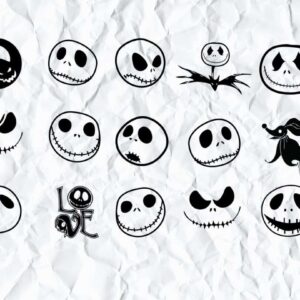 Nightmare before Christmas Jack Skellington Face SVG