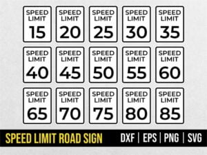 Speed limit road sign SVG Cut File