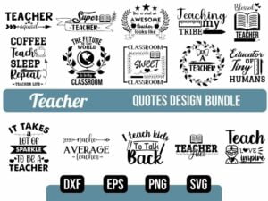 Teacher SVG Bundle Design Vector File