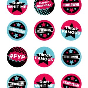 TikTok Cupcake Toppers Printable SVG Cut File Png