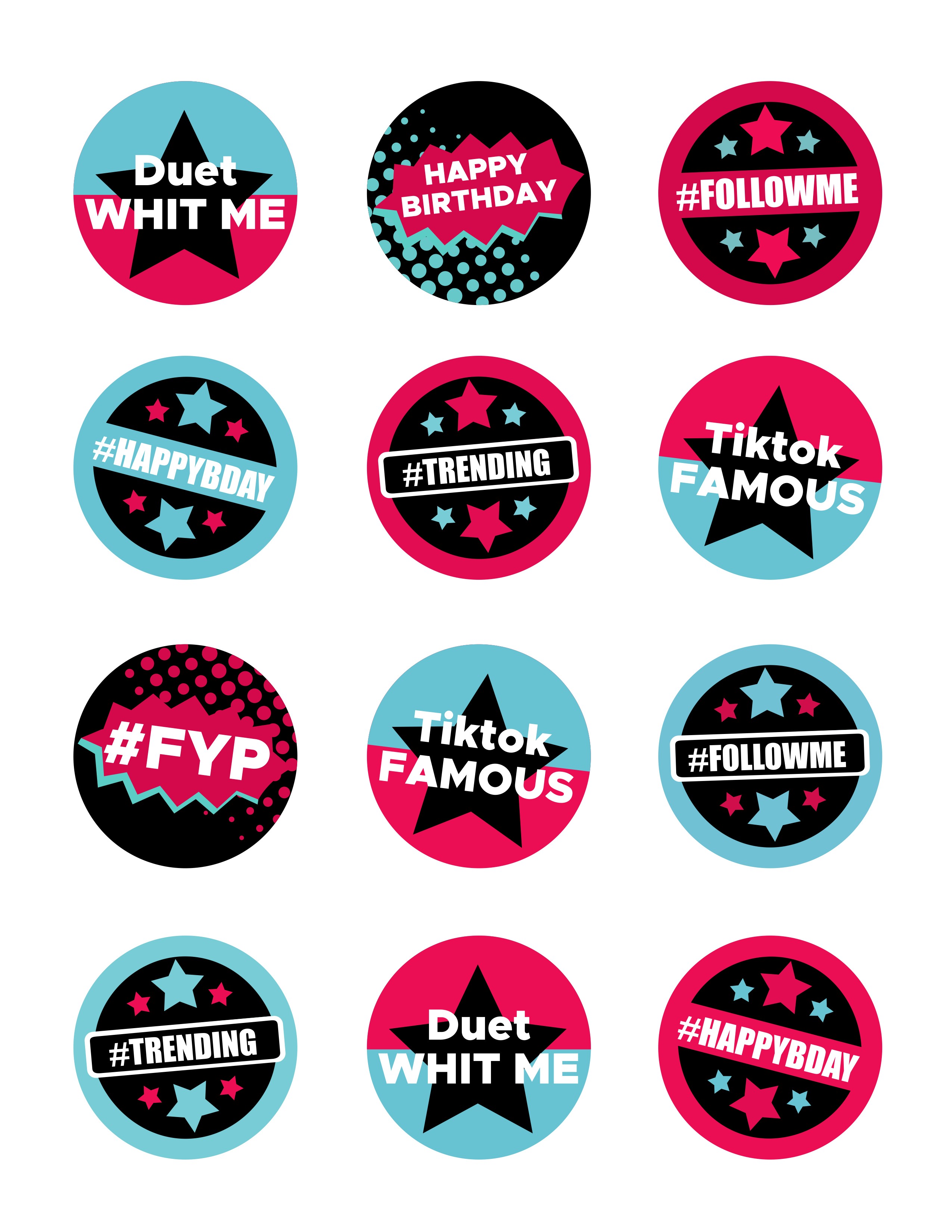 Download Tiktok Cupcake Toppers Svg Vectorency