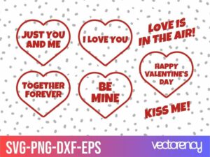 Valentines day stamps set vector SVG Cut File