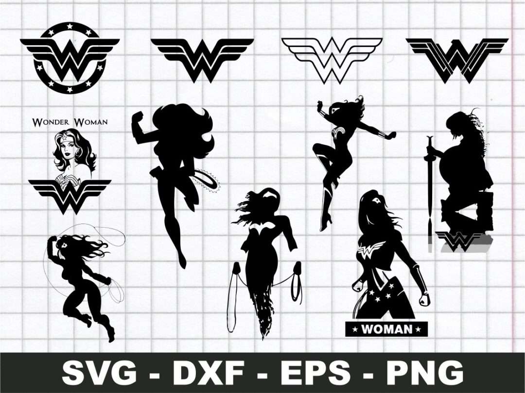 Wonder Woman Silhouette Svg Bundle Vectorency