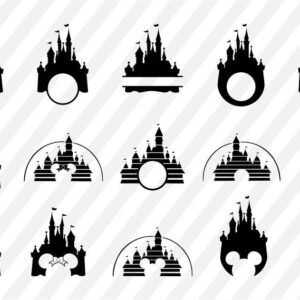 disney castle monogram svg cricut file