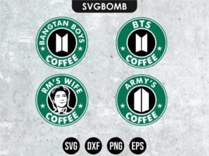 BTS RM Starbucks SVG Cricut Files