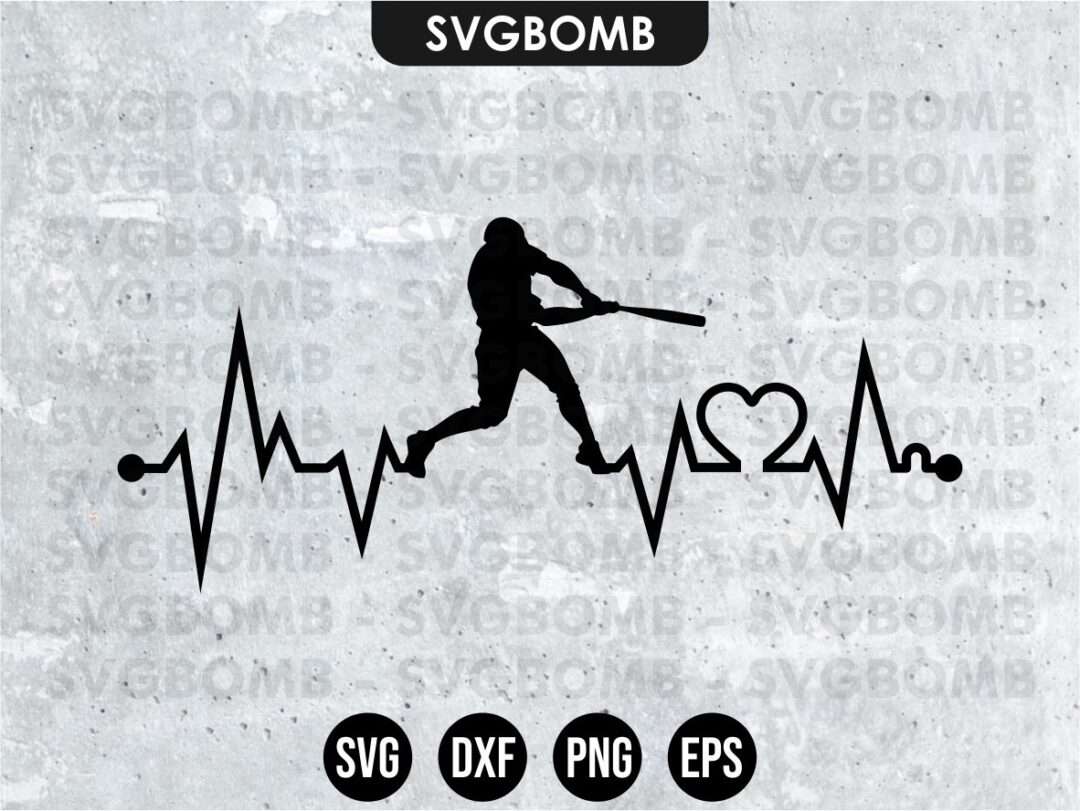 Download Baseball Love Heart Beat Svg Vectorency