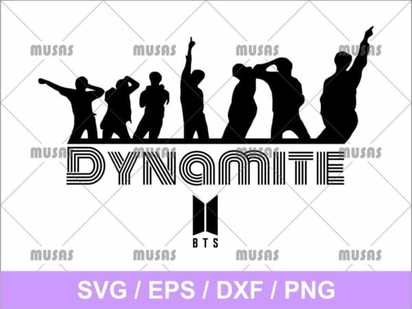 Dancing BTS Dynamite SVG Cricut File Vector