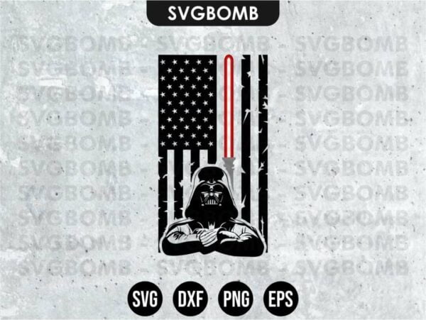 Darth Vader American Flag Star Wars SVG Cricut File