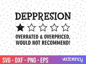 Depression One Star Review SVG Cricut File Vector