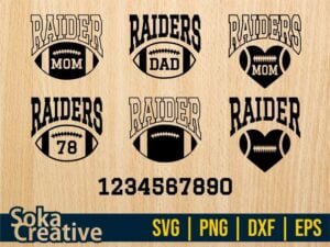 Family Mom Dad Raiders Football SVG Cricut File Vector