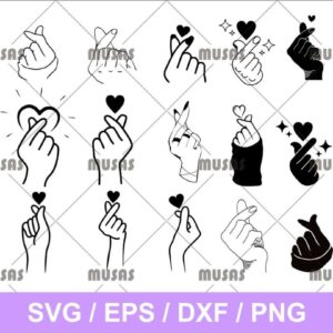 Finger Heart SVG Cricut File