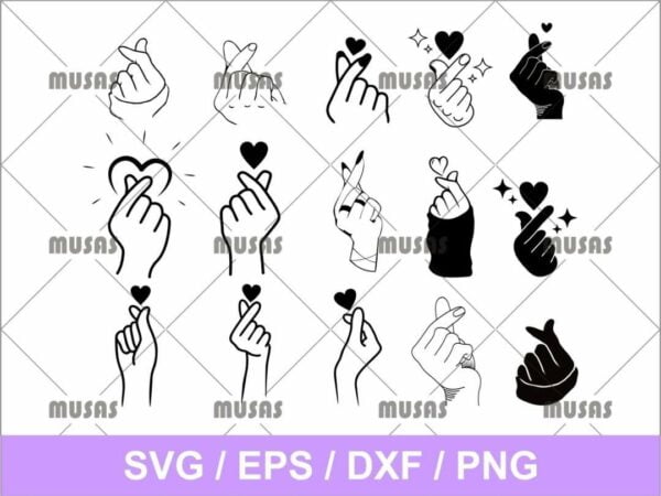 Finger Heart SVG Cricut File