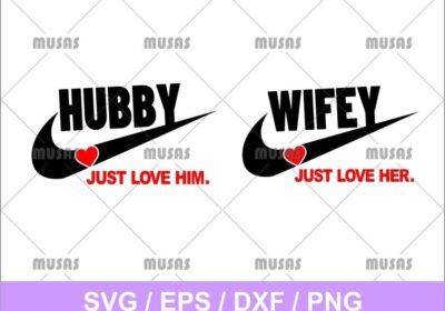 Hubby and Wifey Nike SVG Cut File