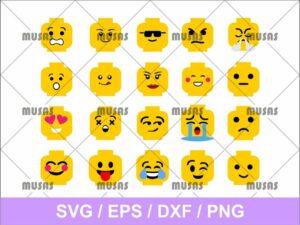 Lego Head Emoji SVG Cricut Files