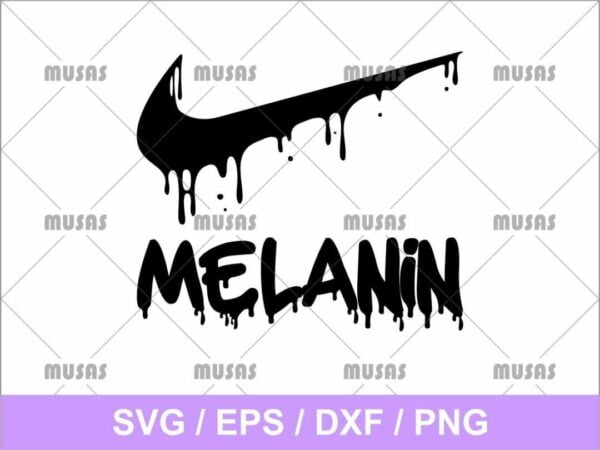 Melanin Nike Dripping Logo SVG cricut File EPS Vector