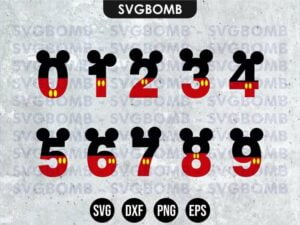 Mickey Mouse Number SVG Cricut File