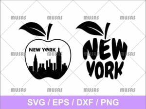 New York City Apple Svg Design Cut File
