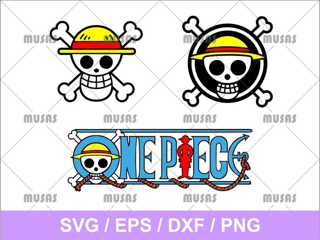 Mugiwara One Piece Svg, Straw Hat and Cross Skull Svg, Anime