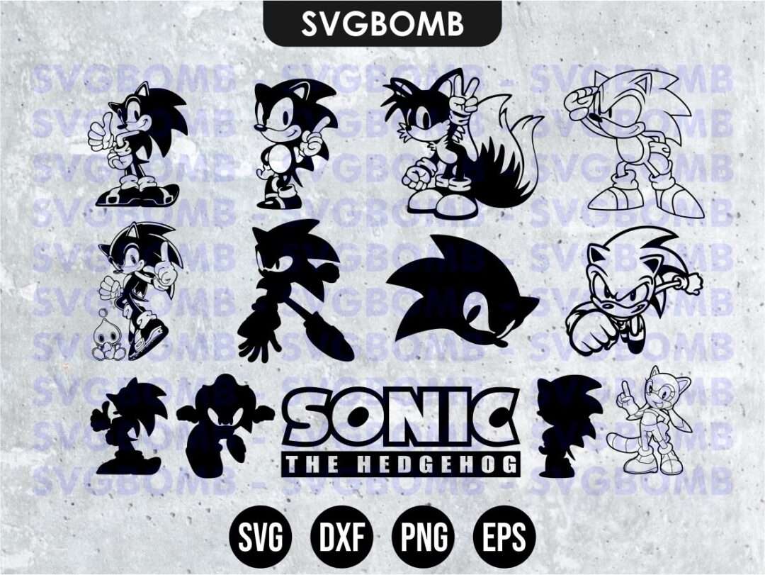 Sonic outline svg cricut – svgcosmos