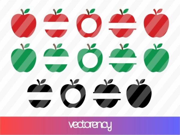 Teacher Apple Monogram SVG Cricut File Vector