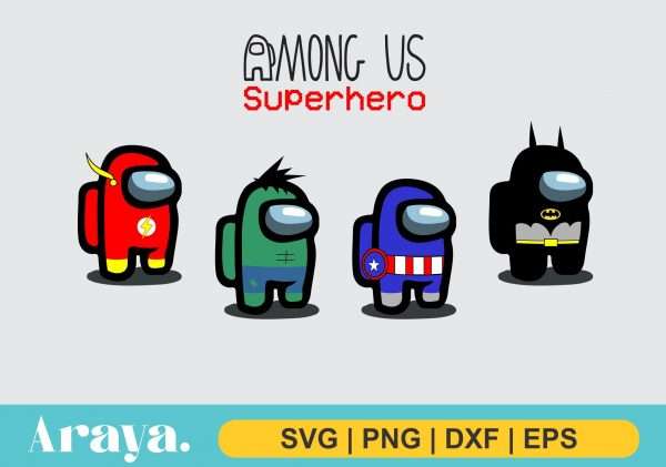Among Us Character Super Hero SVG PNG | Vectorency