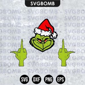 grinch middle finger svg cricut file