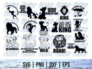 lion king svg with quotes cricut file vector