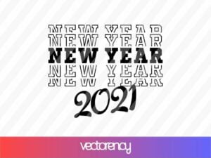new year 2021 svg cut file