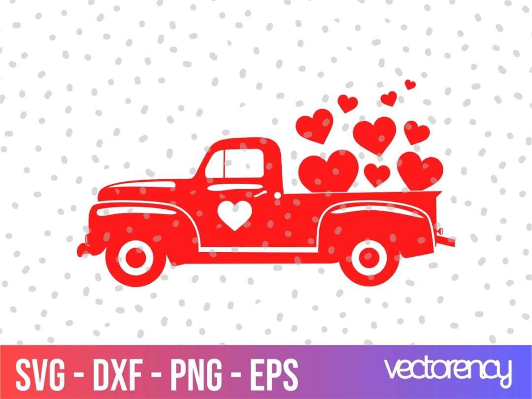 Vintage Truck Valentines Svg Vectorency