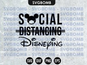 Disney Social Distancing SVG Cut File PNG Transparent