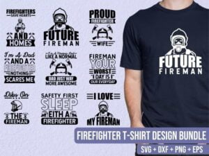 Firefighter T-Shirt Design SVG Bundle