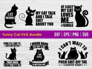 Funny Cat SVG Bundle Cuttfing for cricut
