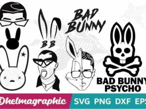 Head Bad Bunny Bundle SVG