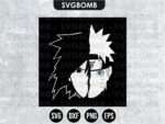Naruto Sasuke Split Face SVG