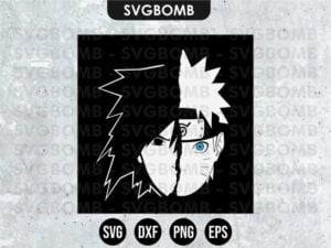 Naruto Sasuke Split Face SVG Cut File