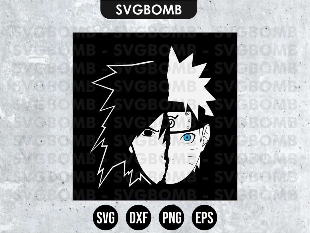 Download Naruto Svg Naruto Sasuke Split Face Svg Vectorency