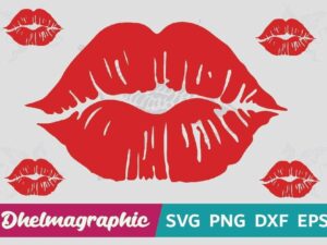 Red Lips Cut File SVG