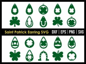 Saint Patrick Earring SVG PNG DXF EPS Vector