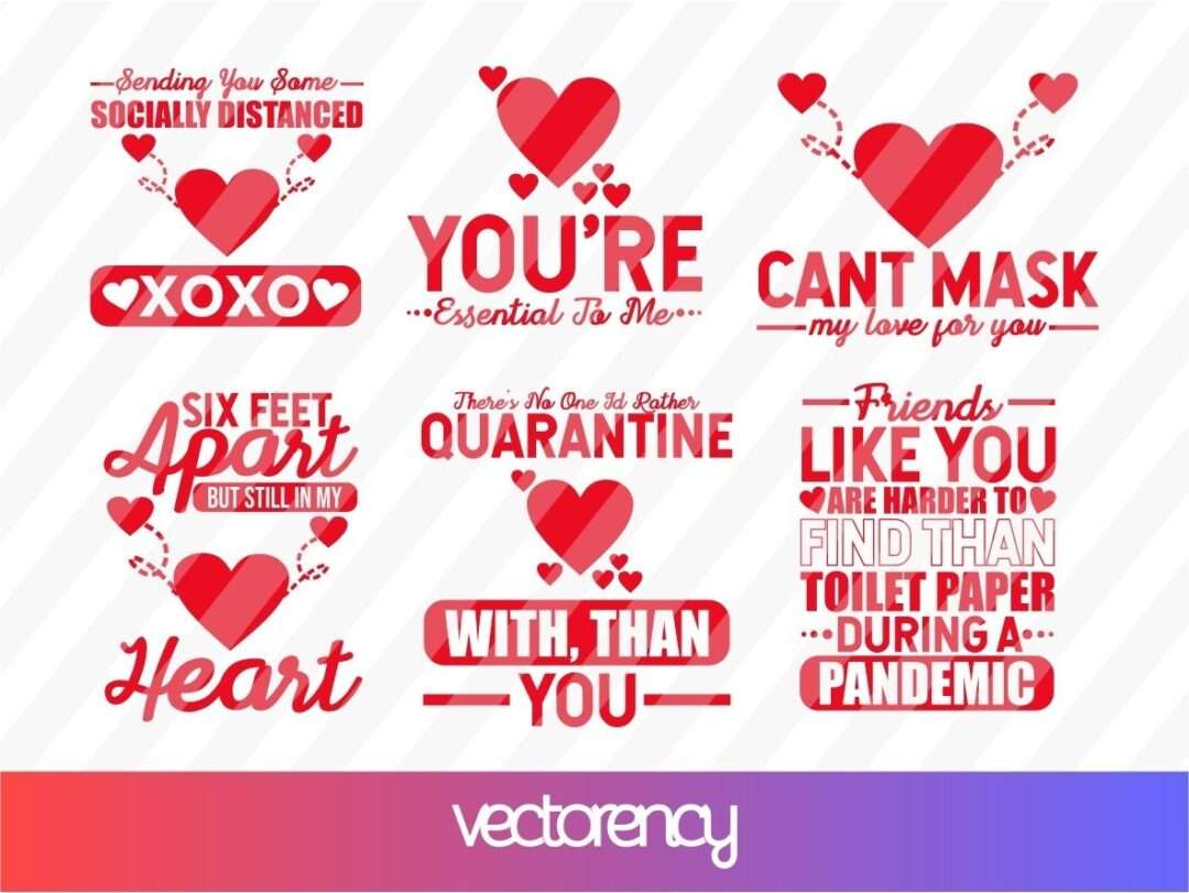 Download Social Distance Valentine S Day Card Bundle Svg Vectorency
