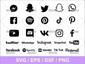 Social Media Logo SVG Cut File PNG Transparent
