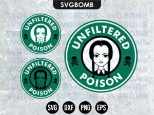 Wednesday Addams Starbucks Unfiltered Poison SVG